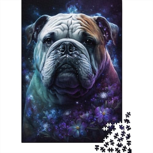 Space Bulldog Puzzle 500 Teile für Teenager-Geschenke, Holzpuzzle für Erwachsene und Teenager, für Erwachsene und Teenager ab 12 Jahren, 500 Teile (52 x 38 cm) von LMYmoney