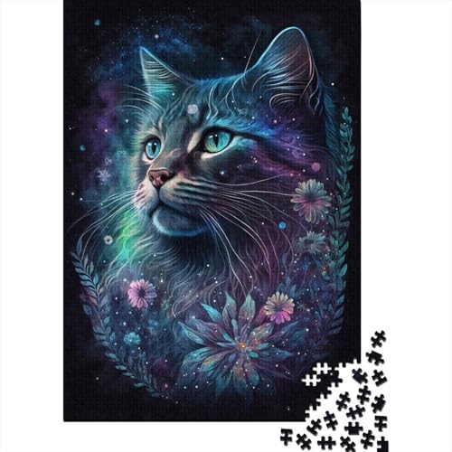 Space Cat Puzzle 300 Teile Puzzle für Kinder, Denkspiel, Puzzlespielzeug für Kinder, 300 Teile (40 x 28 cm) von LMYmoney