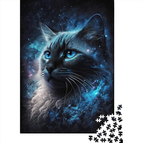 Space Cosmic Cat Puzzle 500 Teile Puzzle für Kinder, Denkspiel, Puzzlespielzeug für Kinder, 500 Teile (52 x 38 cm) von LMYmoney