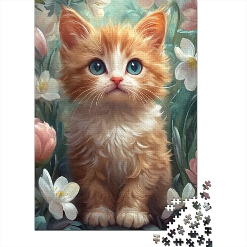 Süße Katze, 1000-teiliges Puzzle für Erwachsene, kreative Spiele, Herren-Puzzle, Geschenke für Erwachsene Kinder, 1000 Teile (75 x 50 cm) von LMYmoney