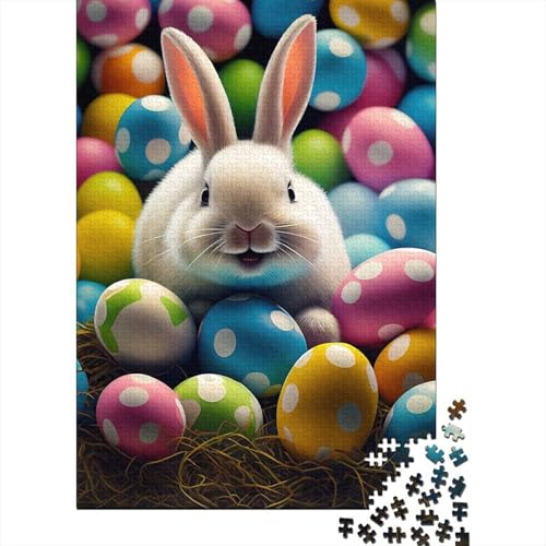 Süßes Oster-Geschenk-Puzzle mit Häschen, schwierige Herausforderung, 100% Recycling-Karton, Puzzle für Kinder und Erwachsene ab 12 Jahren, 38 x 26 cm, 1000 Teile von LMYmoney