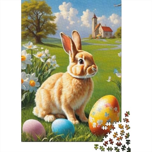 Süßes Osterhasen-Geschenk-Puzzle, herausfordernd und knifflig, 100 Prozent recycelte Pappe, Puzzle für Erwachsene und Kinder, 38 x 26 cm, 1000 Teile von LMYmoney