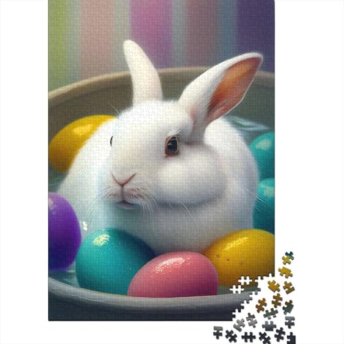 Süßes Osterhasen-Geschenk-Puzzle, herausfordernd und knifflig, 100 Prozent recycelte Pappe, Puzzle für Erwachsene und Kinder, 38 x 26 cm, 1000 Teile von LMYmoney