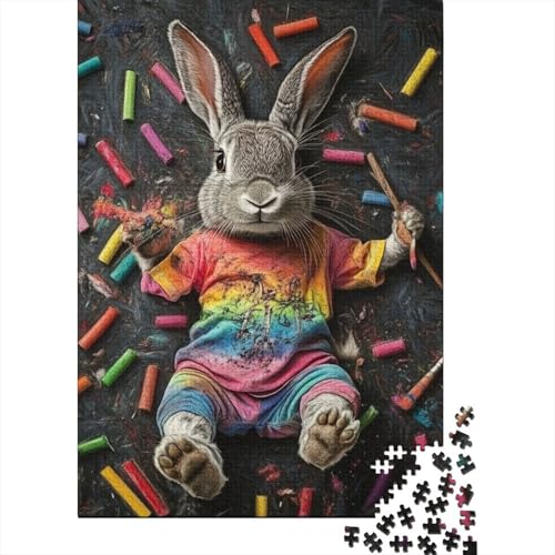 Süßes Osterhasen-Geschenk-Puzzle, herausfordernd und knifflig, 100 Prozent recycelte Pappe, Puzzle für Erwachsene und Kinder, 38 x 26 cm, 1000 Teile von LMYmoney