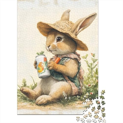 Süßes Osterhasen-Geschenk-Puzzle, herausfordernd und knifflig, 100 Prozent recycelte Pappe, Puzzle für Erwachsene und Kinder, 38 x 26 cm, 1000 Teile von LMYmoney