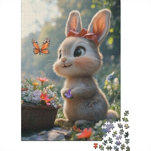 Süßes Osterhasen-Geschenk-Puzzle, herausfordernd und knifflig, 100 Prozent recycelte Pappe, Puzzle für Erwachsene und Kinder, 38 x 26 cm, 1000 Teile von LMYmoney