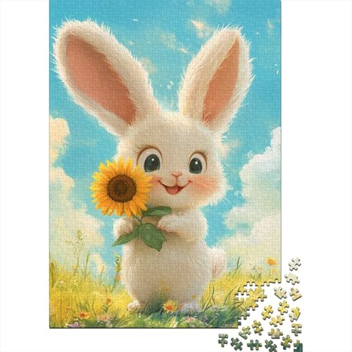 Süßes Osterhasen-Geschenk-Puzzle, herausfordernd und knifflig, 100 Prozent recycelte Pappe, Puzzle für Erwachsene und Kinder, 38 x 26 cm, 1000 Teile von LMYmoney