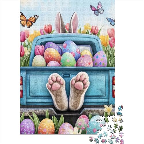 Süßes Osterhasen-Geschenk-Puzzle, herausfordernd und knifflig, 100 Prozent recycelte Pappe, Puzzle für Erwachsene und Kinder, 70 x 50 cm, 1000 Teile von LMYmoney