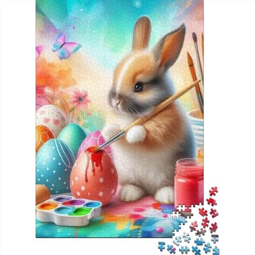 Süßes Osterhasen-Geschenk-Puzzle, herausfordernd und knifflig, 100 Prozent recycelte Pappe, Puzzle für Erwachsene und Kinder, 70 x 50 cm, 1000 Teile von LMYmoney