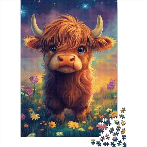 Süßes Yak-Baby-Holzpuzzle, 500 Teile, Puzzle für Kinder, Lernspiel, Herausforderungsspielzeug, Heiligabend-Geschenke, 500 Teile (52 x 38 cm) von LMYmoney