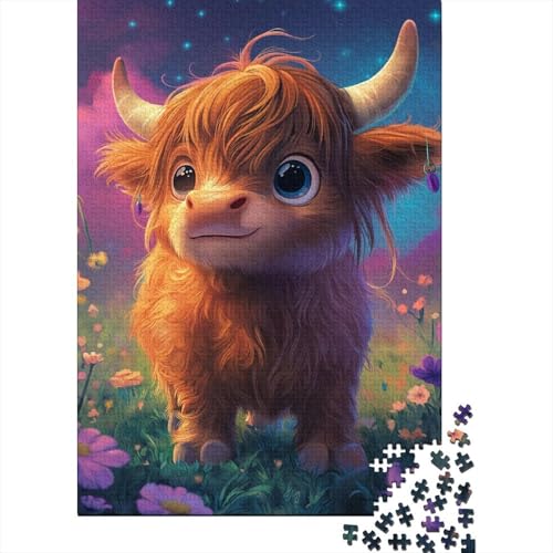 Süßes Yak-Baby-Puzzle mit 300 Teilen für Erwachsene und Teenager. Holzpuzzle für Familienspaß und Spieleabende. 300 Teile (40 x 28 cm) von LMYmoney