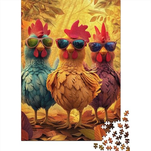 Tier-Hahn-Puzzle für Erwachsene, Lernspiele, Familienaktivitäten, Puzzle für Kinder ab 12 Jahren, 1000 Teile (75 x 50 cm) von LMYmoney