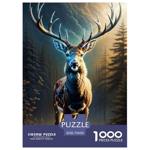 Tierkunst-Elch-Puzzle für Teenager, 1000 Teile, Puzzle, Denksport-Puzzles für Erwachsene, 1000 Teile (75 x 50 cm) von LMYmoney