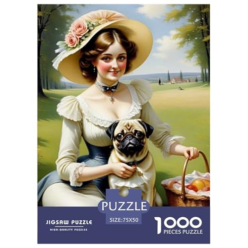 Tierkunst-Puzzle mit Hund, 1000 Teile, für Erwachsene und Teenager, Teenager, Mann, Frau, Geschenk, 1000 Teile (75 x 50 cm) von LMYmoney