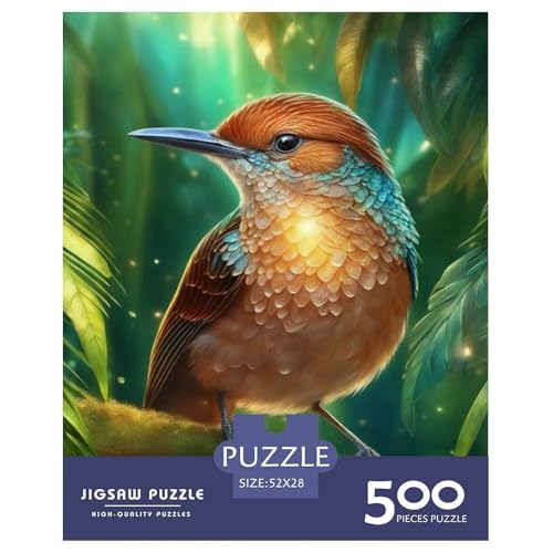 Tierkunst-Vogel, 500-teiliges Holzpuzzle für Erwachsene, Puzzle, Lernspiel, Herausforderungsspielzeug, 500 Stück (52 x 38 cm) von LMYmoney