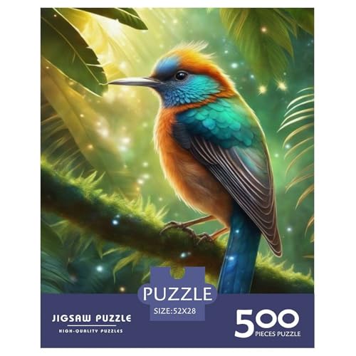 Tierkunst-Vogel-Puzzle, 500 Teile, Puzzle für Teenager, Geschenke, Holzpuzzle, Puzzle für Erwachsene, Heimlernspiele, DIY-Spielzeug, 500 Teile (52 x 38 cm) von LMYmoney