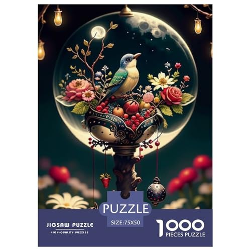 Tierkunst-Vogel-Puzzle für Erwachsene und Jugendliche, 1000 Teile, Holzpuzzle für Teenager, Geschenke, Denksportspiel, 1000 Teile (75 x 50 cm) von LMYmoney