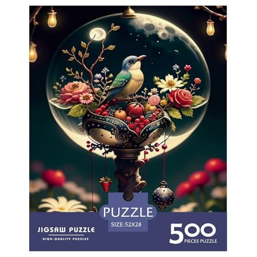 Tierkunst-Vogel-Puzzle für Erwachsene und Jugendliche, 500 Teile, Holzpuzzle für Erwachsene, Puzzles für Jugendliche ab 12 Jahren, 500 Teile (52 x 38 cm) von LMYmoney