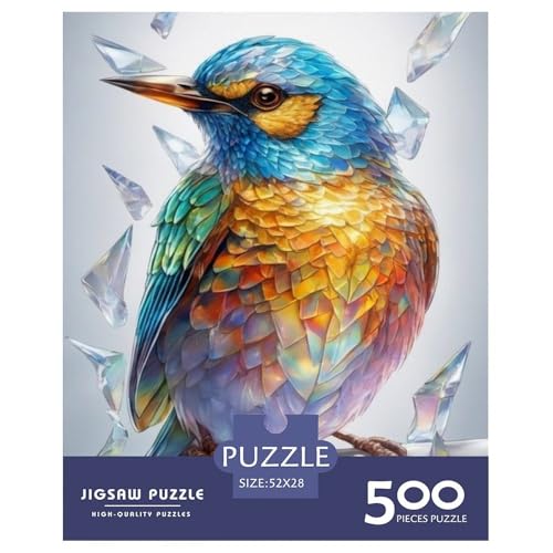 Tierkunst-Vogel-Puzzles für Erwachsene, 500-teiliges Puzzle für Teenager, Lernspiel, Herausforderungsspielzeug, 500 Stück (52 x 38 cm) von LMYmoney