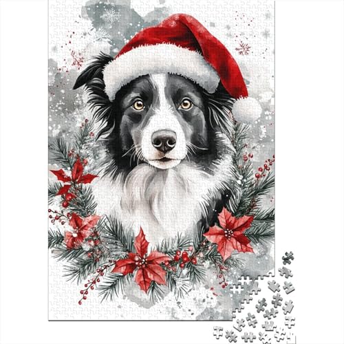 Weihnachts-Border-Collie-Puzzle, Alter 18 Jahre, Upe-Lernspiele, Puzzle für Erwachsene und Teenager, 1000 Teile (75 x 50 cm) von LMYmoney