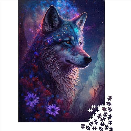 Wolf- und Blumen-Puzzle 300 Teile Puzzle für Kinder, Denkspiel, Puzzlespielzeug für Kinder, 300 Teile (40 x 28 cm) von LMYmoney