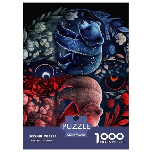 Yin Yang Art 1000-teiliges Holzpuzzle für Erwachsene, Puzzle, Lernspiel, Herausforderungsspielzeug, 1000 Stück (75 x 50 cm) von LMYmoney