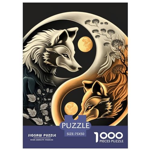 Yin Yang Art 1000-teiliges Puzzle, Holzpuzzle für Teenager, lustiges Puzzle 1000 Teile (75 x 50 cm) von LMYmoney