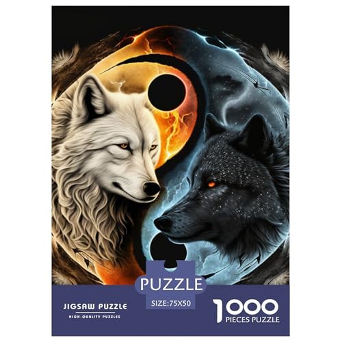 Yin Yang Art 1000-teiliges Puzzle, Holzpuzzle für Teenager, lustiges Puzzle 1000 Teile (75 x 50 cm) von LMYmoney