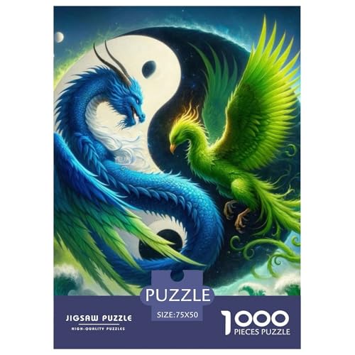 Yin Yang Art 1000-teiliges Puzzle für Teenager, Geschenke, Holzpuzzle, Puzzle für Erwachsene, Lernspiele für zu Hause, DIY-Spielzeug, 1000 Stück (75 x 50 cm) von LMYmoney