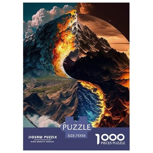 Yin Yang Art 1000-teiliges Puzzle für Teenager, Geschenke, Holzpuzzle, Puzzle für Erwachsene, Lernspiele für zu Hause, DIY-Spielzeug, 1000 Stück (75 x 50 cm) von LMYmoney