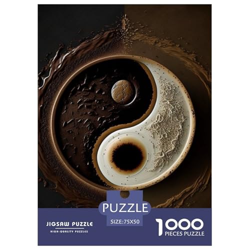 Yin Yang Art 1000-teiliges Puzzle für Teenager, Geschenke, Holzpuzzle, Puzzle für Erwachsene, Lernspiele für zu Hause, DIY-Spielzeug, 1000 Stück (75 x 50 cm) von LMYmoney