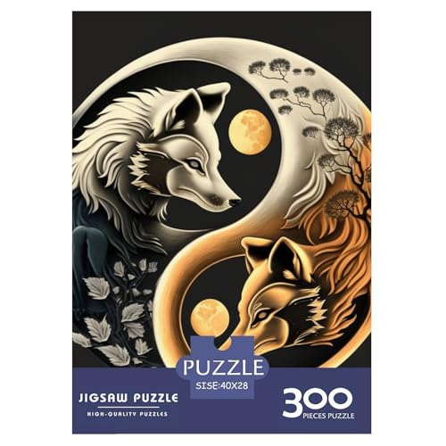 Yin Yang Art 300-teiliges Puzzle, Holzpuzzle für Teenager, lustige Puzzles 300 Teile (40 x 28 cm) von LMYmoney