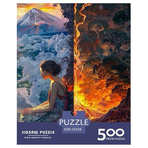 Yin Yang Art 500-teiliges Puzzle, Holzpuzzle für Teenager, lustiges Puzzle 500 Teile (52 x 38 cm) von LMYmoney