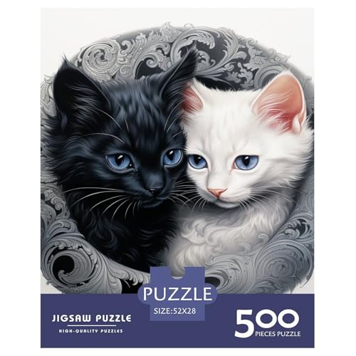 Yin Yang Art 500-teiliges Puzzle für Teenager, Geschenke, Holzpuzzle, Puzzle für Erwachsene, Lernspiele für zu Hause, DIY-Spielzeug, 500 Stück (52 x 38 cm) von LMYmoney