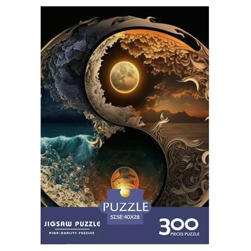 Yin Yang Art Holzpuzzle 300-teiliges Puzzle für Erwachsene, Lernspiel, Herausforderungsspielzeug, Heiligabend-Geschenke, 300 Stück (40 x 28 cm) von LMYmoney