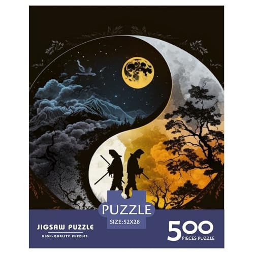 Yin Yang Art Puzzle für Erwachsene und Jugendliche, 500 Teile, Holzpuzzle für Erwachsene, Puzzles für Jugendliche ab 12 Jahren, 500 Teile (52 x 38 cm) von LMYmoney