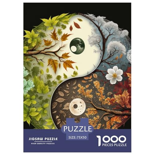 Yin Yang Art Puzzle für Teenager, 1000 Teile, Puzzle, Denksport-Puzzles für Erwachsene, 1000 Teile (75 x 50 cm) von LMYmoney