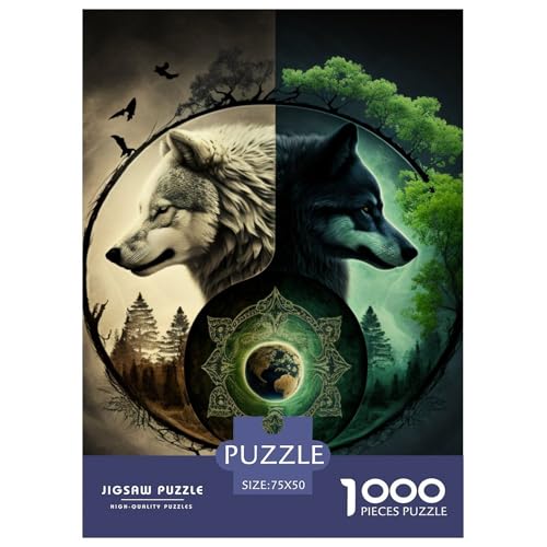 Yin Yang Art Puzzle für Teenager, 1000 Teile, Puzzle, Denksport-Puzzles für Erwachsene, 1000 Teile (75 x 50 cm) von LMYmoney