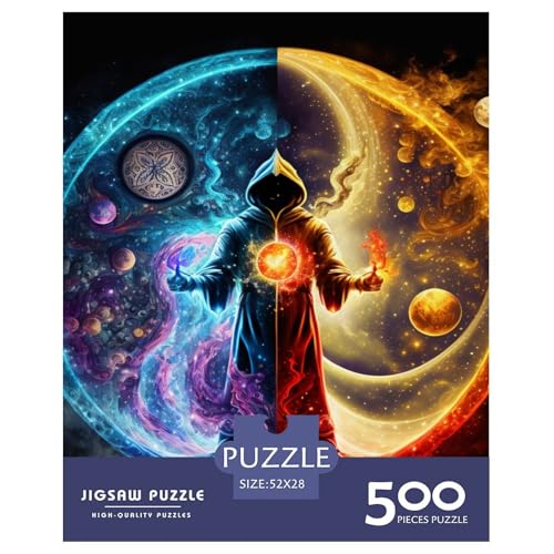 Yin Yang Art Puzzle für Teenager, 500 Teile, Puzzle, Denksport-Puzzles für Erwachsene, 500 Teile (52 x 38 cm) von LMYmoney