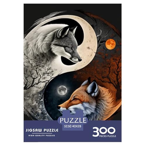 Yin Yang Art Puzzles 300 Teile Holzpuzzles für Erwachsene und Teenager Familienspiel 300 Stück (40x28cm) von LMYmoney