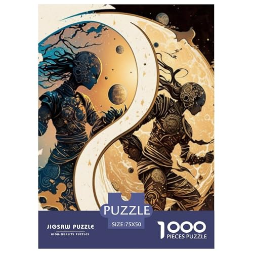 Yin Yang Art Puzzles für Erwachsene 1000 Teile Puzzle für Erwachsene und Teenager Familienspiel 1000 Teile (75x50cm) von LMYmoney