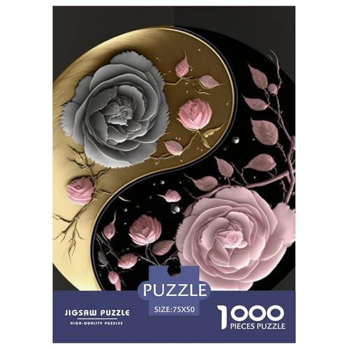 Yin Yang Art Puzzles für Erwachsene 1000 Teile Puzzle für Erwachsene und Teenager Familienspiel 1000 Teile (75x50cm) von LMYmoney