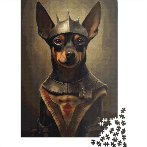 Zwergpinscher-Wikinger-Puzzle, 300 Teile, Puzzle für Erwachsene, Holzpuzzle, nachhaltiges Puzzle für Erwachsene | Spiele 300 Teile (40 x 28 cm) von LMYmoney