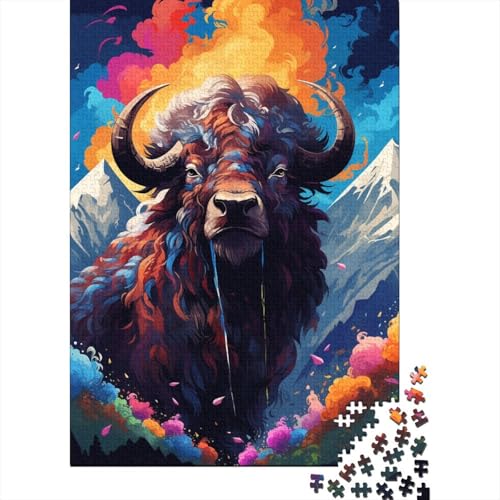 farbenfrohe Art Yak-Puzzles mit 300 Teilen für Erwachsene. Holzpuzzles, geeignet für Kinder und Jugendliche ab 18 Jahren. Tolles Kinder. 300 Teile (40 x 28 cm) von LMYmoney