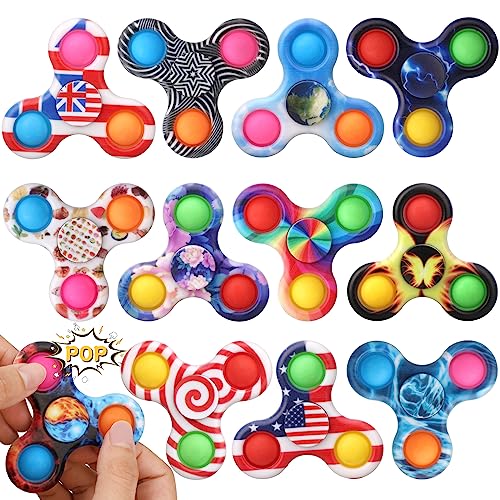 12 Pack Bubble Pop Fidget Spinner Sensorisches Spielzeug Ostereierfüller, Push Popper Squeeze Fidget Spielzeug für Stress Linderung, Geburtstagsgeschenke Party Gefälligkeiten Klassenzimmer Preis 12 Pack Bubble Pop Fidget Spinner Sensorisches Spielzeug Ostereierfüller, Push Popper Squeeze Fidget Spielzeug für Stress Linderung, Geburtstagsgeschenke Party Gefälligkeiten Klassenzimmer Preis von LNCOJOLM