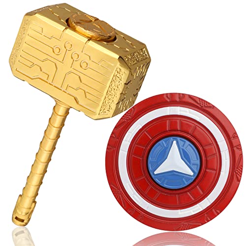 Metall Thor Hammer Fidget Pack Fidget Spinner Schild Fidget Würfel Schlüsselanhänger Party Gunst für Kind Erwachsene, Fidget Spielzeug Edelstahl Lager, Geburtstagsgeschenk Spielzeug für Jungen von LNCOJOLM