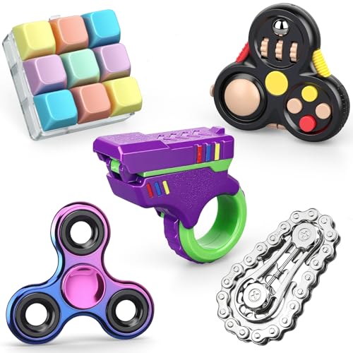 Fidget Pad Gun Clicker Tastatur Sprocket Kette Spinner Spielzeug für Kinder Erwachsene, Hand Spinner Sensorische Spielzeug Fidget Pack für Stresslinderung, Party Gunst Geburtstag Fidget Pad Gun Clicker Tastatur Sprocket Kette Spinner Spielzeug für Kinder Erwachsene, Hand Spinner Sensorische Spielzeug Fidget Pack für Stresslinderung, Party Gunst Geburtstag von LNCOJOLM