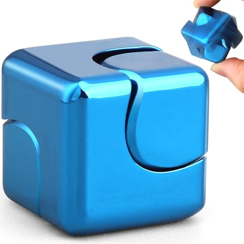 Fidget-Würfel-Block Fidget Spinner Spielzeug für Kinder Erwachsene, 2-in-1 eloxiertem Metall Hand Spinner Magic Cube Finger Gyro für Stressabbau, Cool Spielzeug für Geburtstagsgeschenk von LNCOJOLM