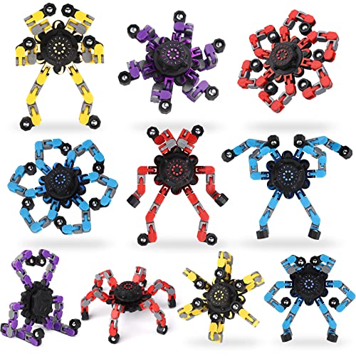 15PCS Roboter Fidget Spinner, DIY Verformbare Fingerspitze Gyro Hand Finger Spinning Schreibtisch Spielzeug, Geburtstag Geschenk Klassenzimmer Preise Party Gunst von LNCOJOLM