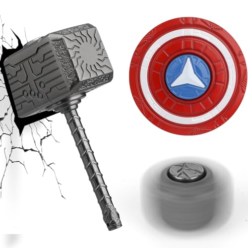 Metall Fidget Spinner für Stressabbau, Thor Hammer Fidget Würfel Schreibtisch Spielzeug für Kinder Erwachsene, kleine Gadget cool Stuff Party Gunst Klassenzimmer Preis von LNCOJOLM